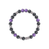 Black Onyx Initial V & Uruguay Amethyst Bracelet – E9A264 Black Onyx Initial V & Uruguay Amethyst Bracelet – E9A264